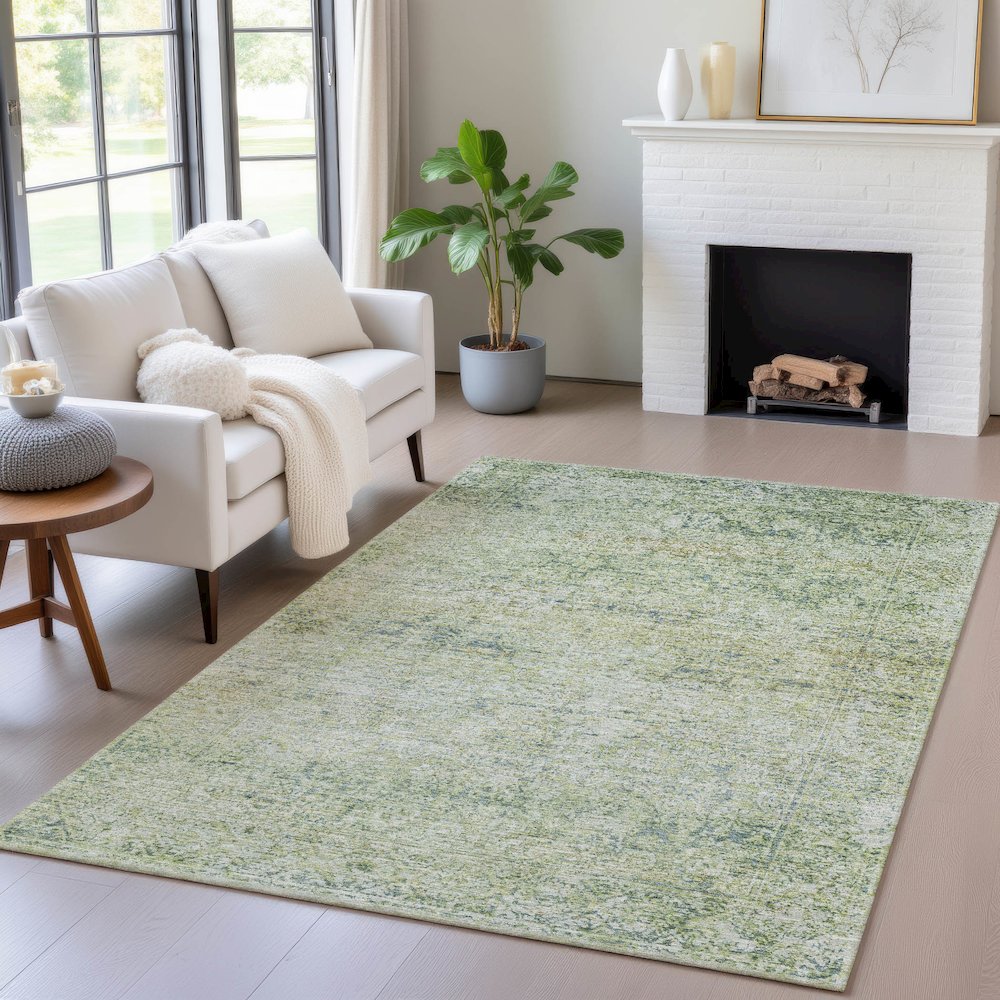 Machine Washable Indoor/Outdoor Chantille ACN2103 Aloe 3' x 5' Rug