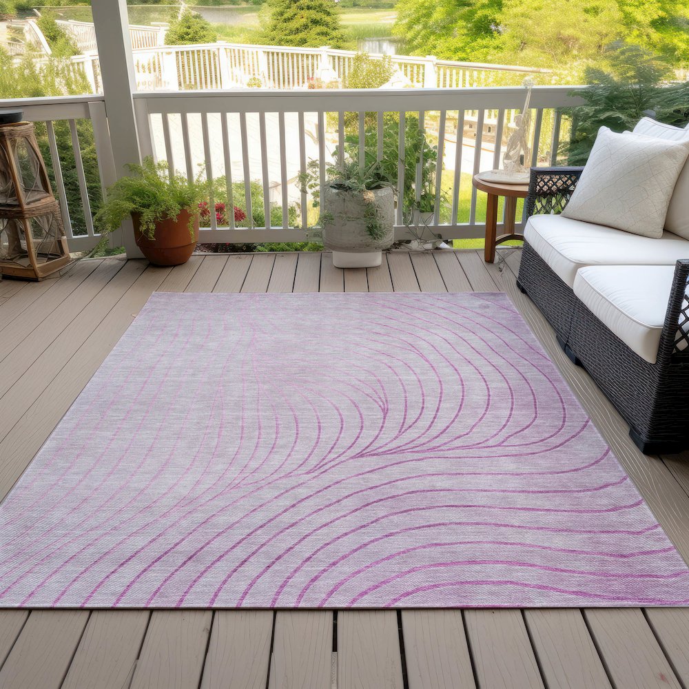 Machine Washable Indoor/Outdoor Chantille ACN2107 Blush 3' x 5' Rug