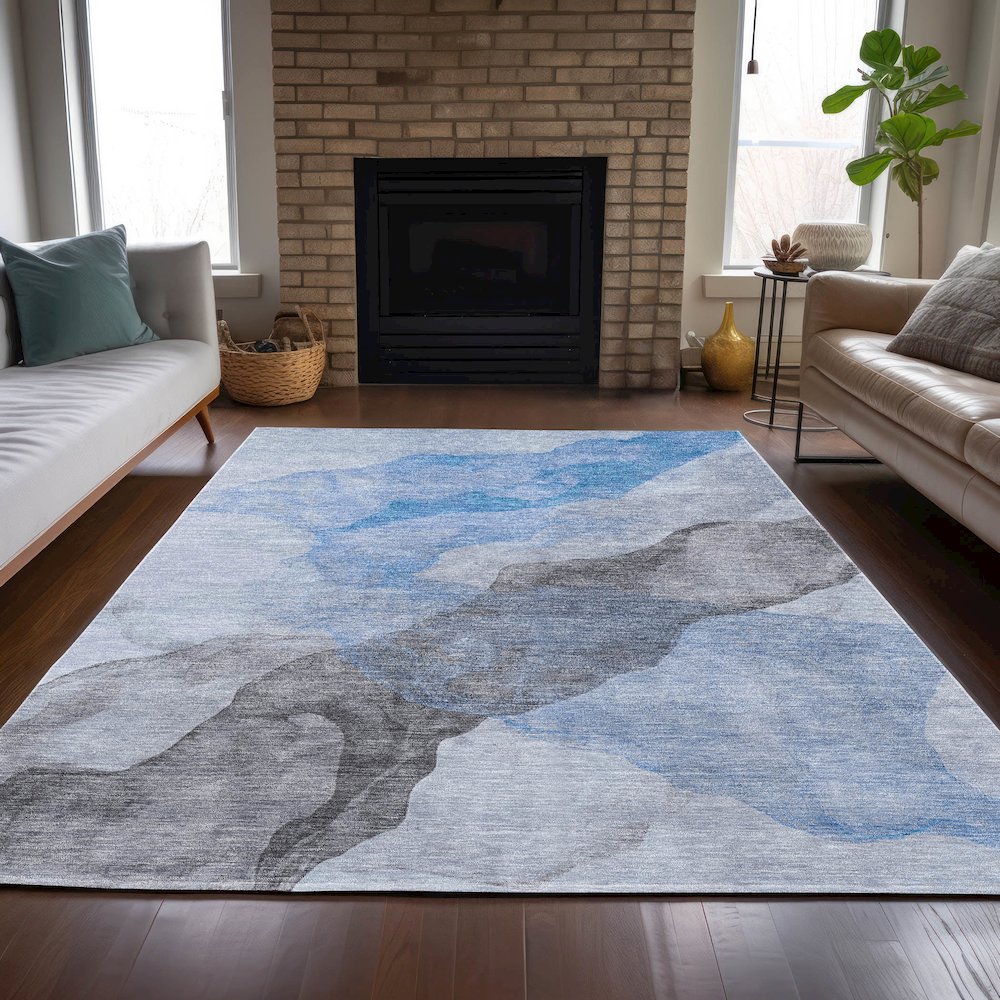 Machine Washable Indoor/Outdoor Chantille ACN2109 Sky 3' x 5' Rug