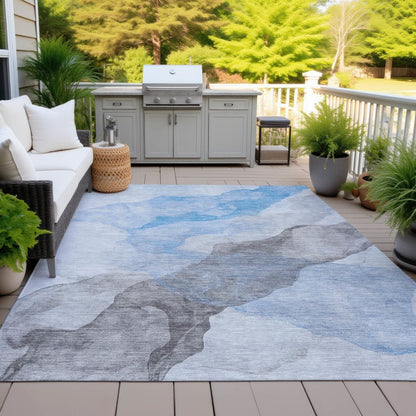Machine Washable Indoor/Outdoor Chantille ACN2109 Sky 3' x 5' Rug