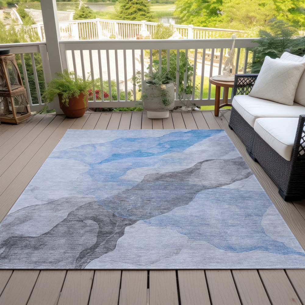 Machine Washable Indoor/Outdoor Chantille ACN2109 Sky 3' x 5' Rug