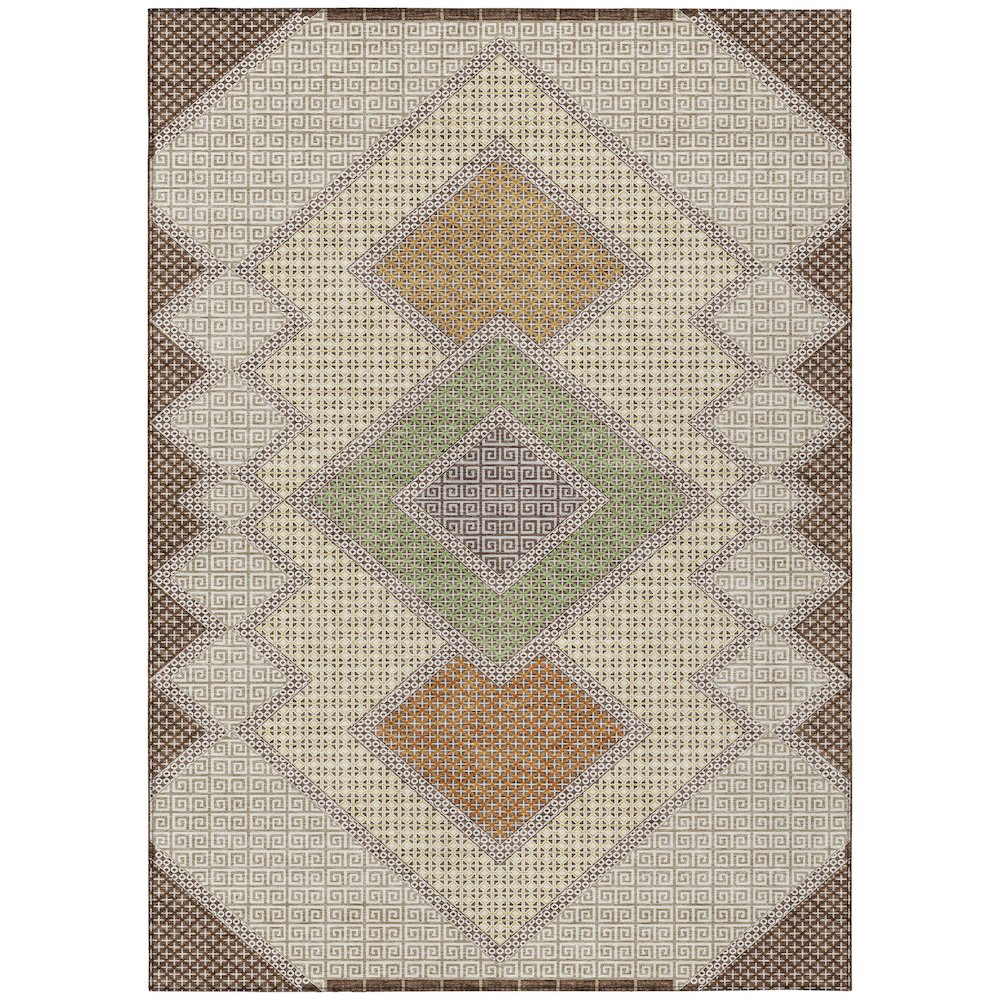 Machine Washable Indoor/Outdoor Chantille ACN2111 Brown 3' x 5' Rug