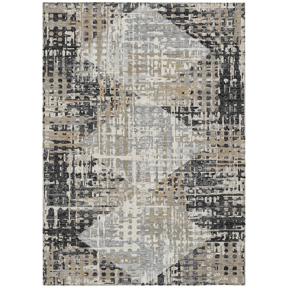 Machine Washable Indoor/Outdoor Chantille ACN2116 Black 3' x 5' Rug