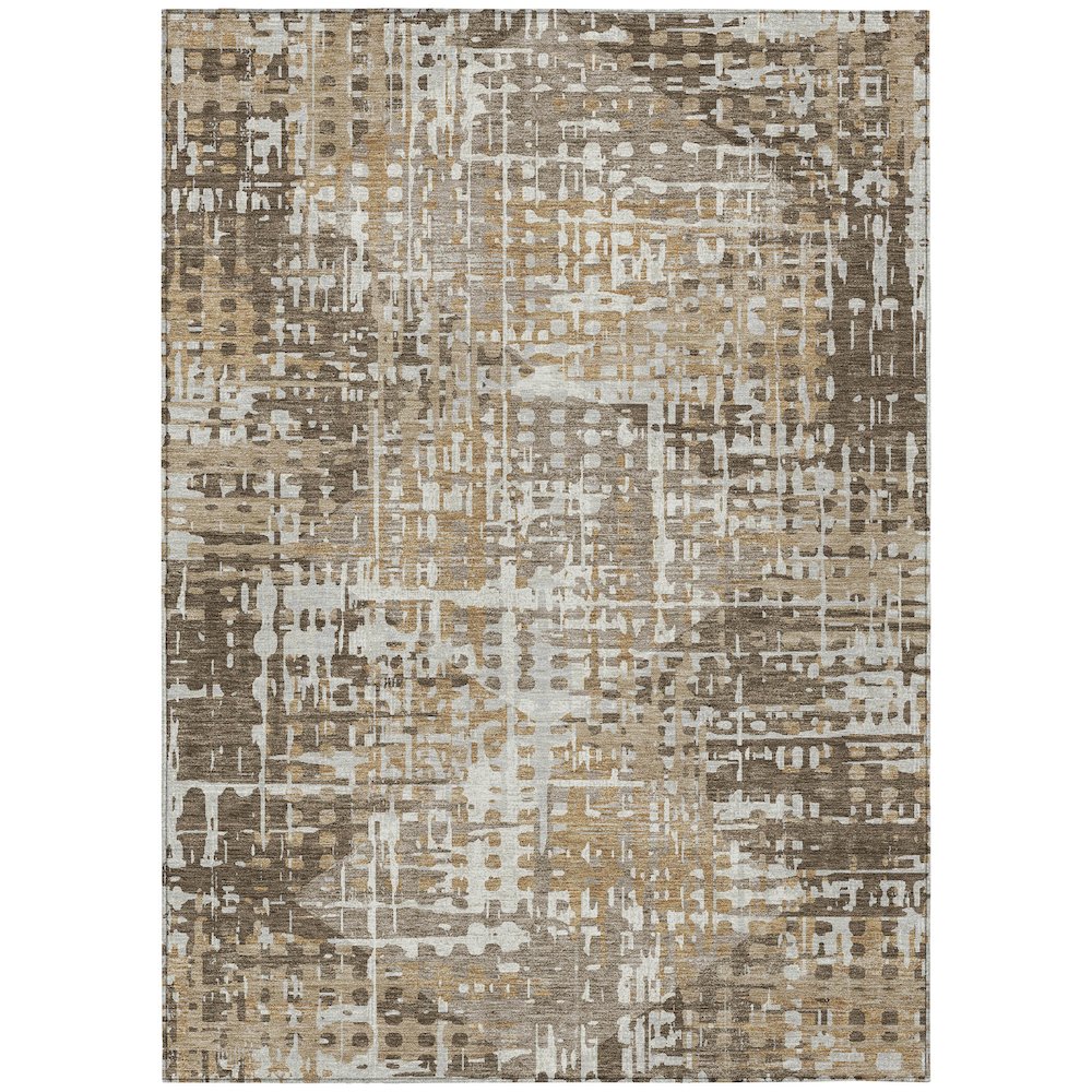 Machine Washable Indoor/Outdoor Chantille ACN2116 Brown 3' x 5' Rug