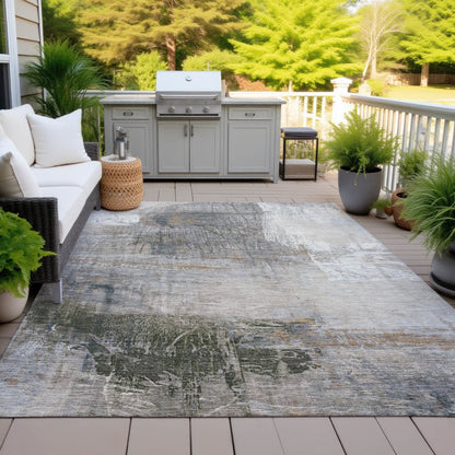 Machine Washable Indoor/Outdoor Chantille ACN2117 Putty 3' x 5' Rug