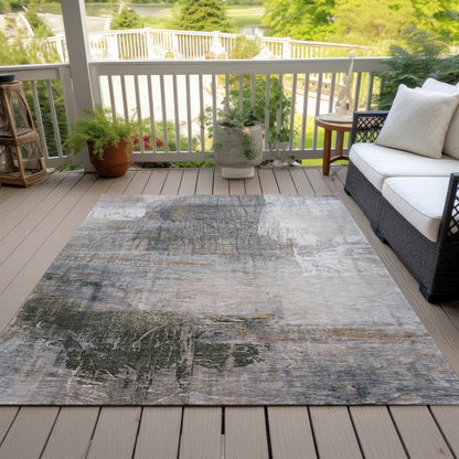 Machine Washable Indoor/Outdoor Chantille ACN2117 Putty 3' x 5' Rug