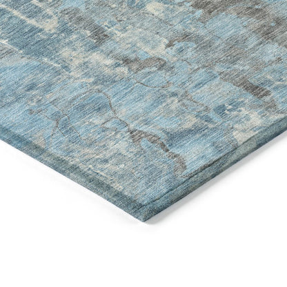 Machine Washable Indoor/Outdoor Chantille ACN2120 Denim 2'3" x 7'6" Runner Rug