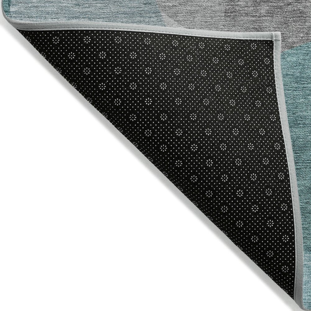 Machine Washable Indoor/Outdoor Chantille ACN2121 Teal 2'3" x 7'6" Runner Rug