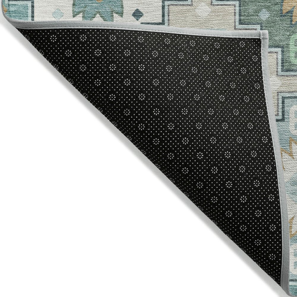 Machine Washable Indoor/Outdoor Chantille ACN2123 Teal 2'3" x 7'6" Runner Rug