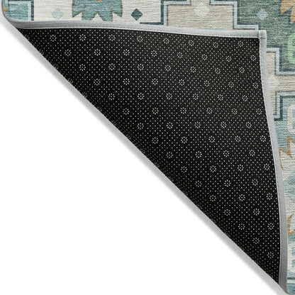 Machine Washable Indoor/Outdoor Chantille ACN2123 Teal 2'3" x 7'6" Runner Rug