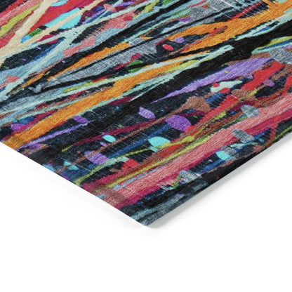 Machine Washable Indoor/Outdoor Chantille ACN2125 Orange 2'3" x 7'6" Runner Rug