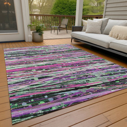 Machine Washable Indoor/Outdoor Chantille ACN2125 Pink 3' x 5' Rug