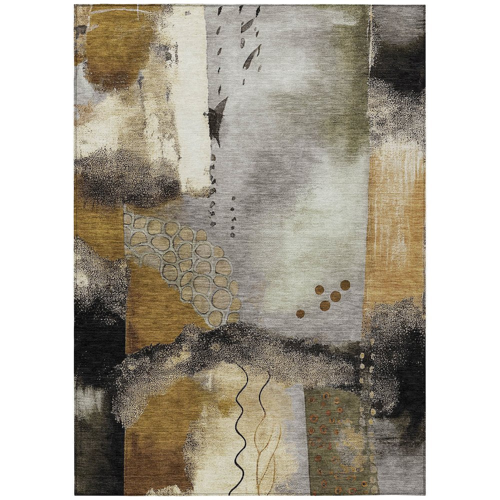 Machine Washable Indoor/Outdoor Chantille ACN2127 Chocolate 3' x 5' Rug