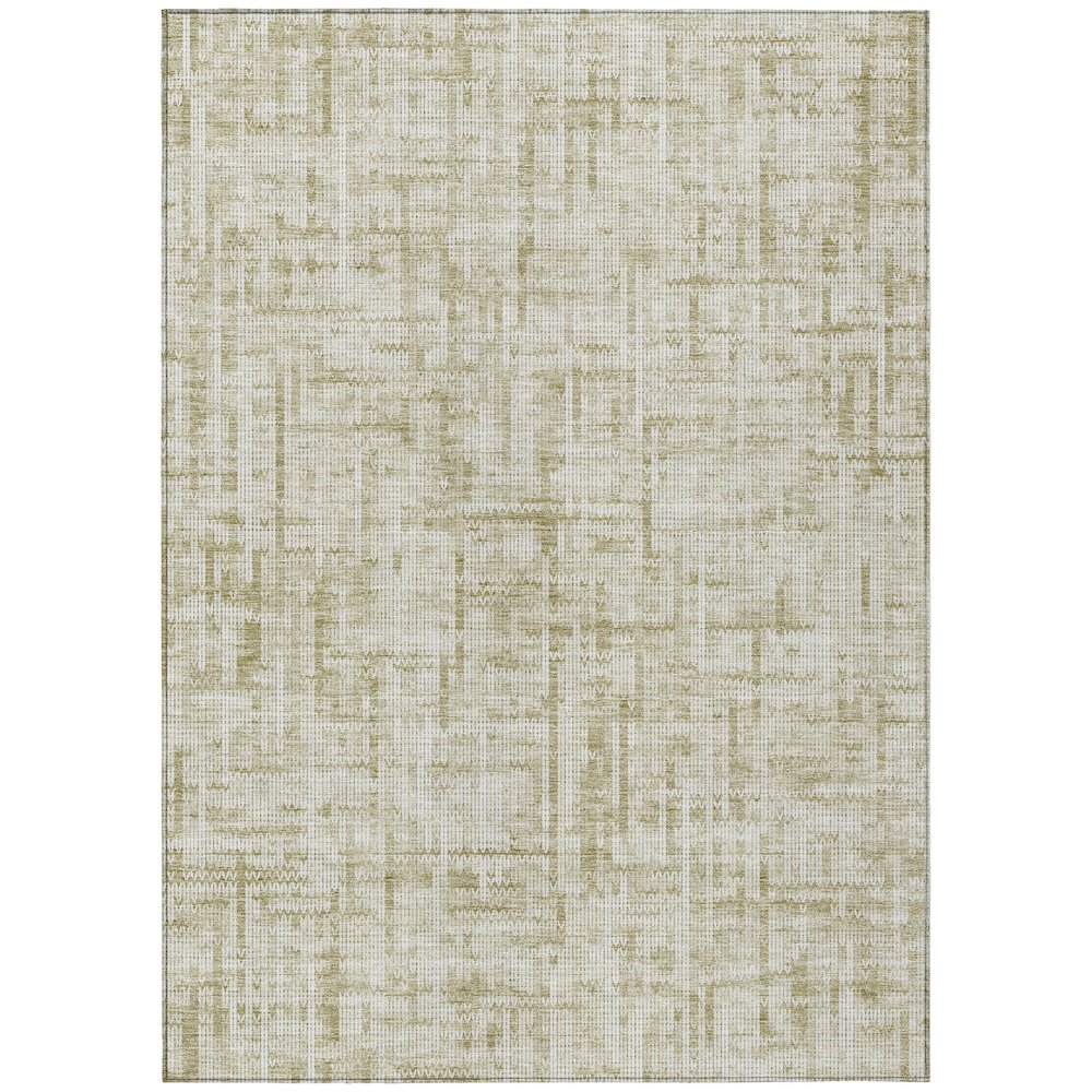 Machine Washable Indoor/Outdoor Chantille ACN2130 Beige 3' x 5' Rug
