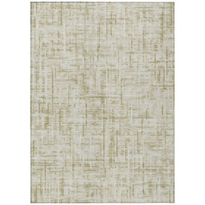 Machine Washable Indoor/Outdoor Chantille ACN2130 Beige 3' x 5' Rug