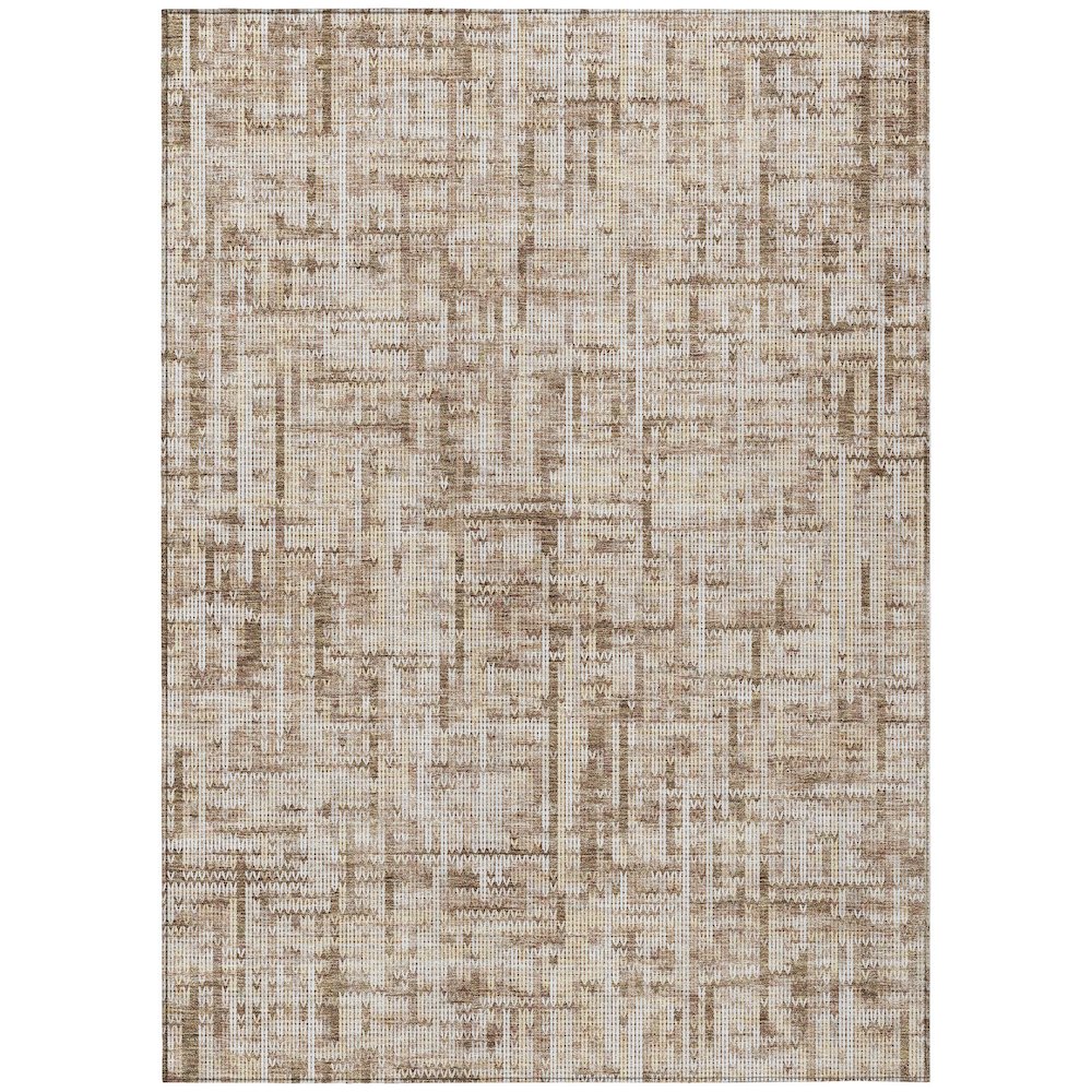 Machine Washable Indoor/Outdoor Chantille ACN2130 Brown 3' x 5' Rug