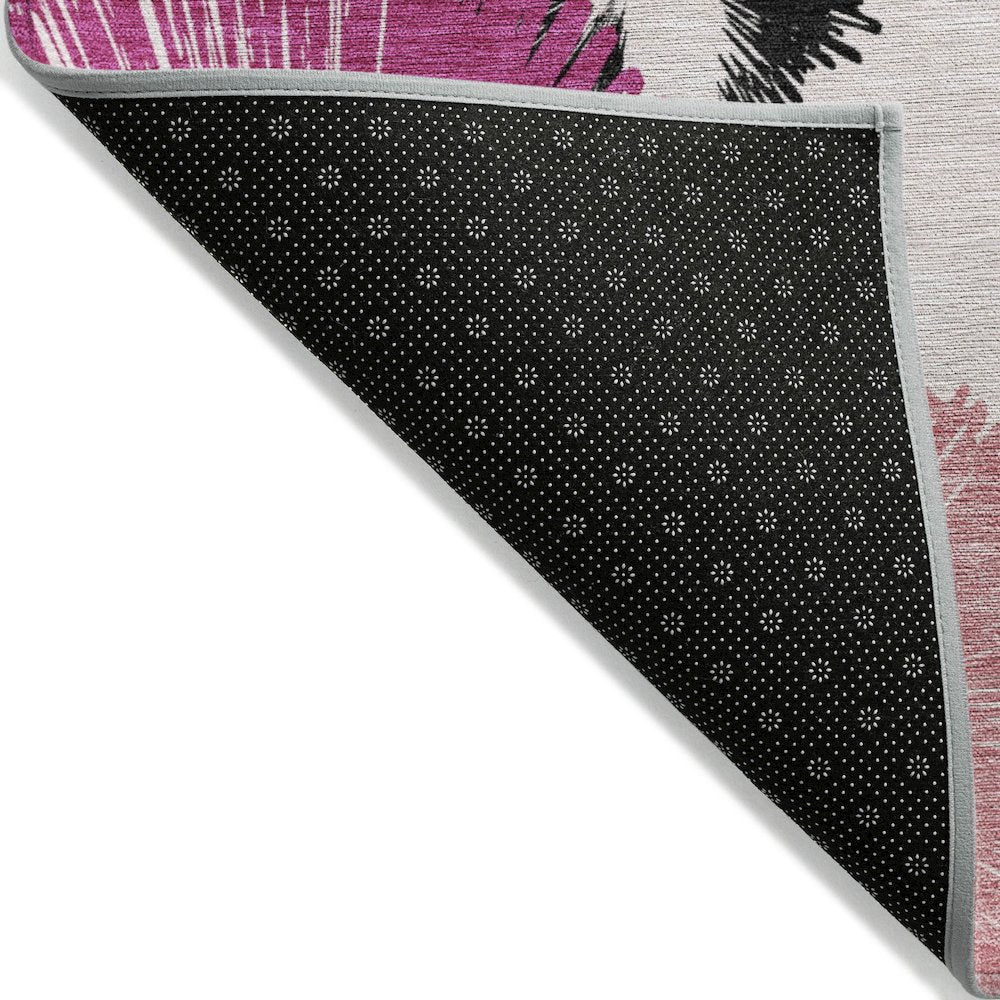Machine Washable Indoor/Outdoor Chantille ACN2132 Pink 2'3" x 7'6" Runner Rug