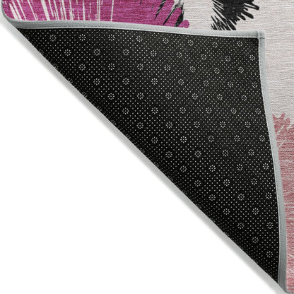 Machine Washable Indoor/Outdoor Chantille ACN2132 Pink 2'3" x 7'6" Runner Rug