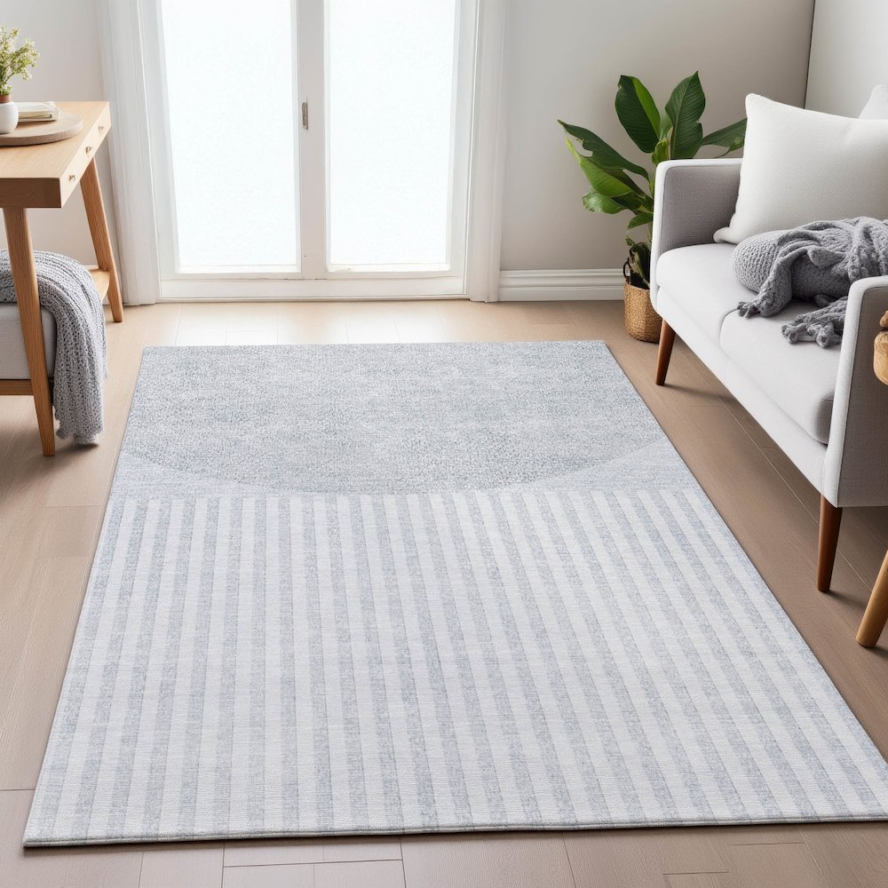 Machine Washable Indoor/Outdoor Chantille ACN2134 Blue 3' x 5' Rug