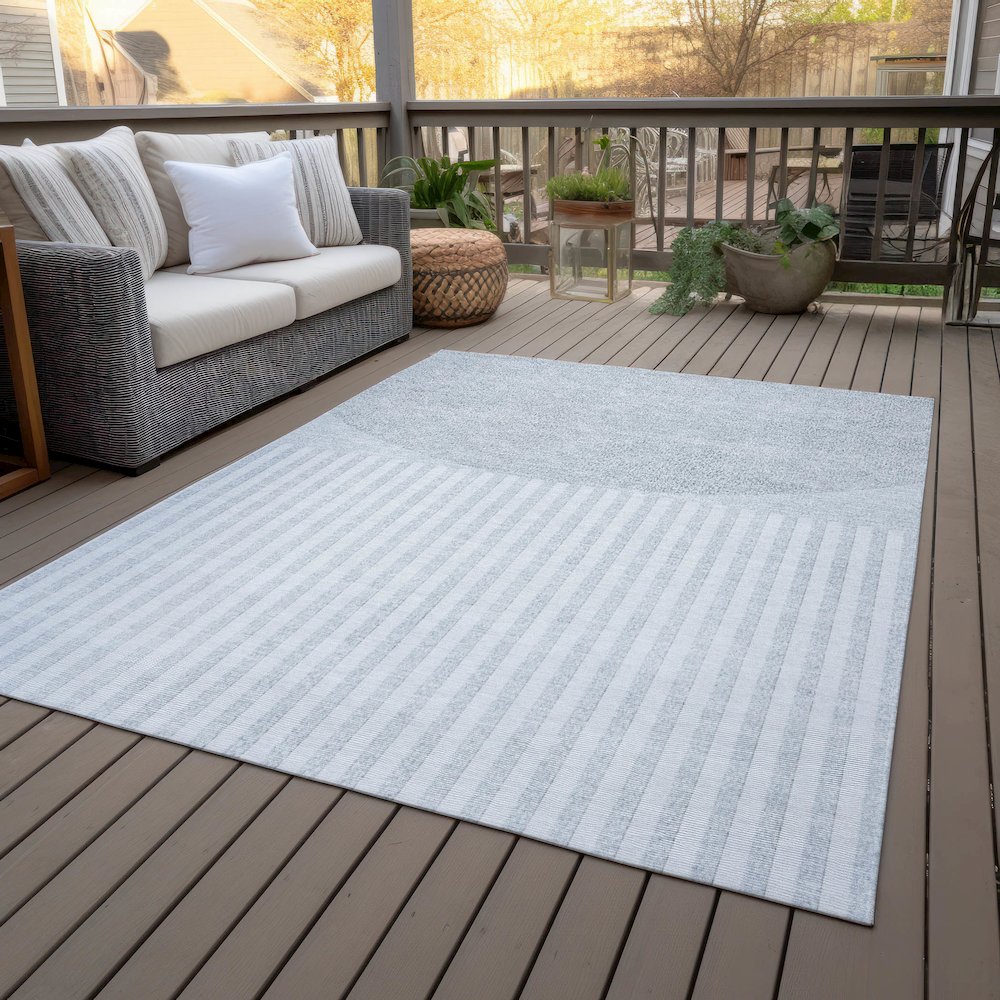Machine Washable Indoor/Outdoor Chantille ACN2134 Blue 3' x 5' Rug
