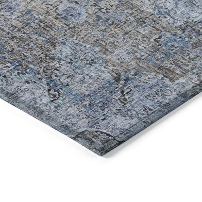Machine Washable Indoor/Outdoor Chantille ACN2136 Gray 2'3" x 7'6" Runner Rug