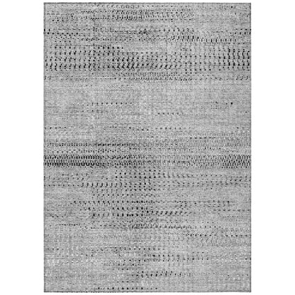 Machine Washable Indoor/Outdoor Chantille ACN2137 Gray 3' x 5' Rug