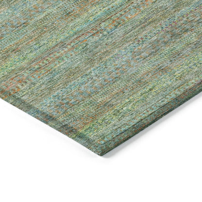 Machine Washable Indoor/Outdoor Chantille ACN2148 Green 2'3" x 7'6" Runner Rug