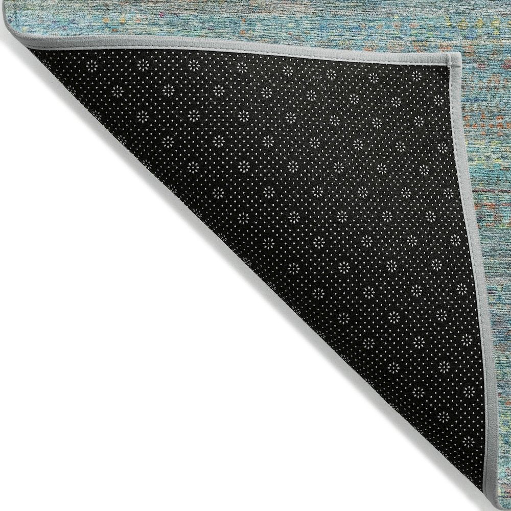 Machine Washable Indoor/Outdoor Chantille ACN2148 Teal 2'3" x 7'6" Runner Rug