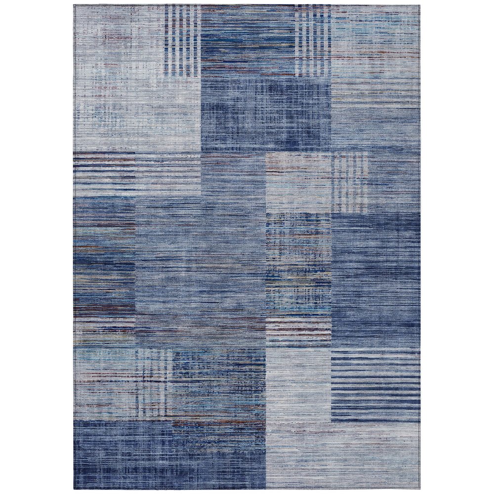 Machine Washable Indoor/Outdoor Chantille ACN2149 Blue 3' x 5' Rug