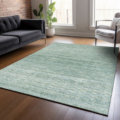 Machine Washable Indoor/Outdoor Chantille ACN2150 Aqua 3' x 5' Rug