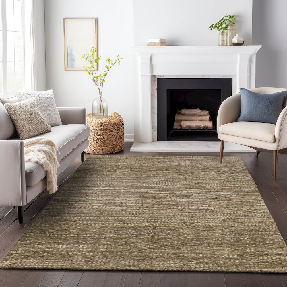 Machine Washable Indoor/Outdoor Chantille ACN2150 Chocolate 3' x 5' Rug