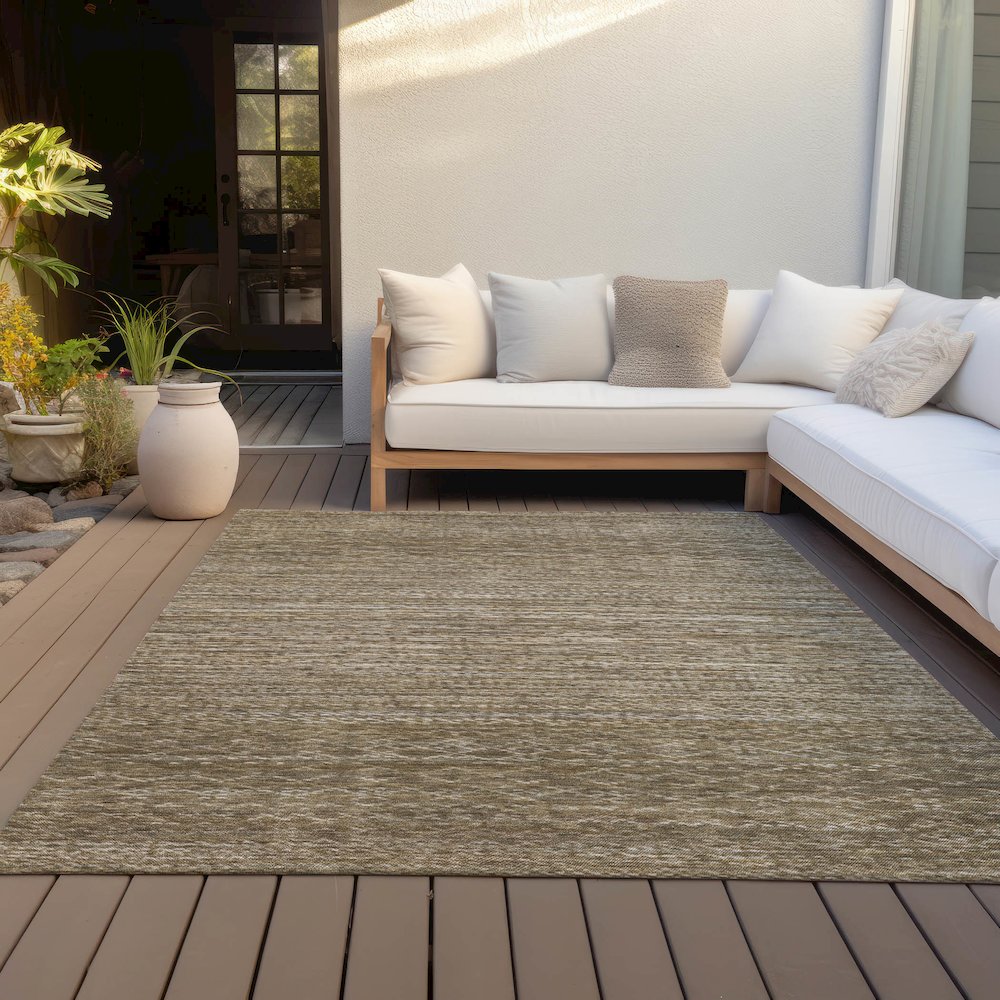 Machine Washable Indoor/Outdoor Chantille ACN2150 Chocolate 3' x 5' Rug