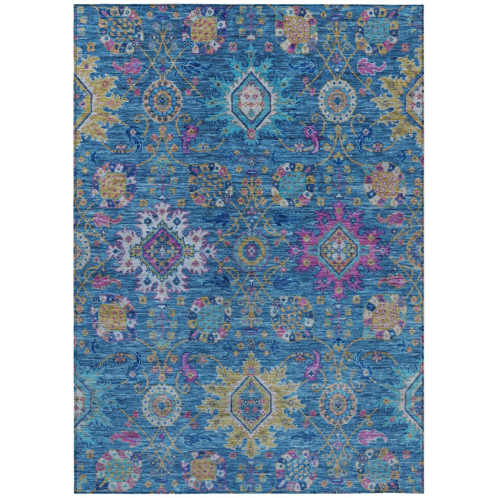 Machine Washable Indoor/Outdoor Chantille ACN2151 Blue 3' x 5' Rug