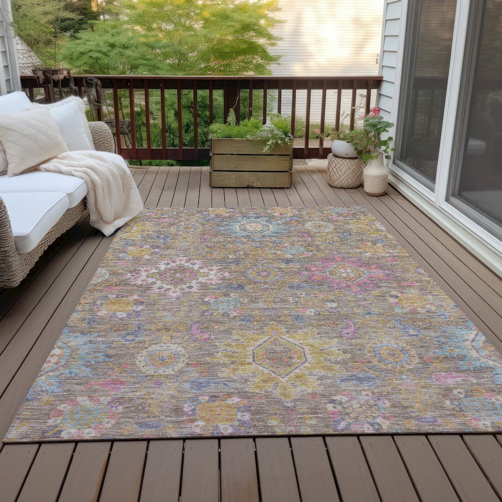 Machine Washable Indoor/Outdoor Chantille ACN2151 Mocha 3' x 5' Rug