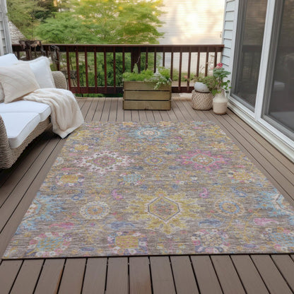 Machine Washable Indoor/Outdoor Chantille ACN2151 Mocha 3' x 5' Rug