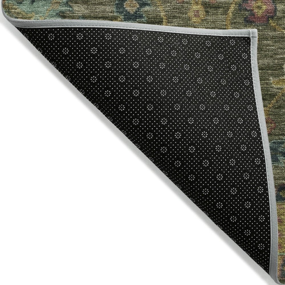 Machine Washable Indoor/Outdoor Chantille ACN2151 Olive 2'3" x 7'6" Runner Rug