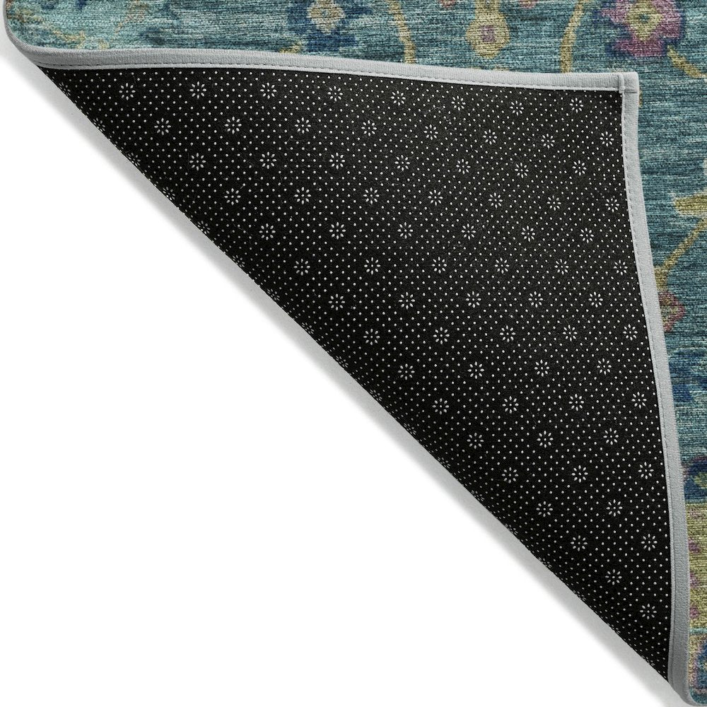 Machine Washable Indoor/Outdoor Chantille ACN2151 Teal 2'3" x 7'6" Runner Rug