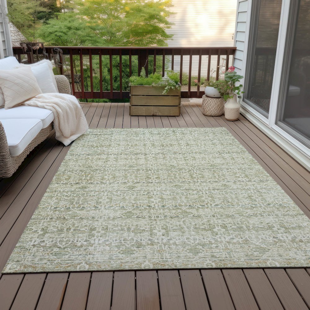 Machine Washable Indoor/Outdoor Chantille ACN2152 Sage 3' x 5' Rug