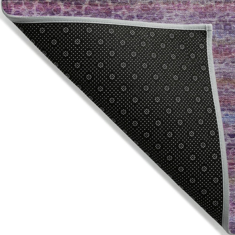 Machine Washable Indoor/Outdoor Chantille ACN2155 Purple 2'3" x 7'6" Runner Rug