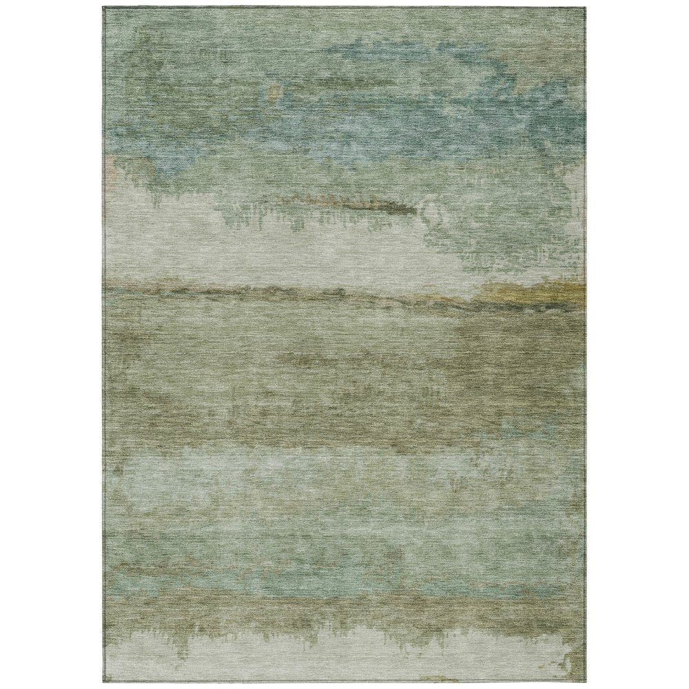 Machine Washable Indoor/Outdoor Chantille ACN2156 Green 3' x 5' Rug