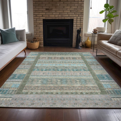 Machine Washable Indoor/Outdoor Chantille ACN2160 Aloe 3' x 5' Rug