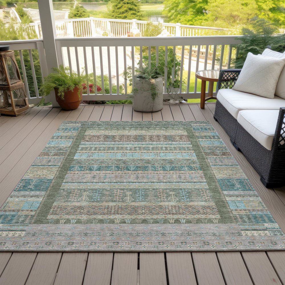 Machine Washable Indoor/Outdoor Chantille ACN2160 Aloe 3' x 5' Rug