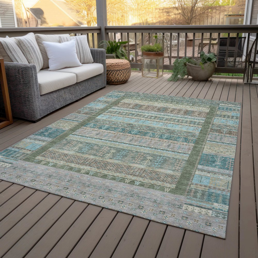 Machine Washable Indoor/Outdoor Chantille ACN2160 Aloe 3' x 5' Rug