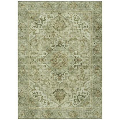 Machine Washable Indoor/Outdoor Chantille ACN2164 Sage 3' x 5' Rug