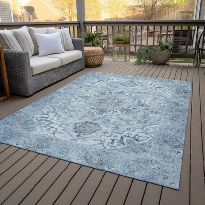 Machine Washable Indoor/Outdoor Chantille ACN2164 Sky 3' x 5' Rug