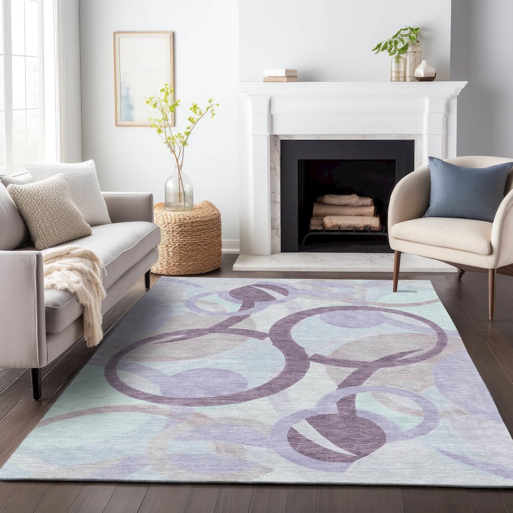 Machine Washable Indoor/Outdoor Chantille ACN2168 Plum 3' x 5' Rug