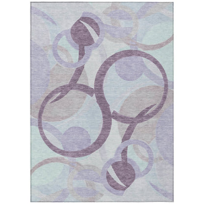 Machine Washable Indoor/Outdoor Chantille ACN2168 Plum 3' x 5' Rug