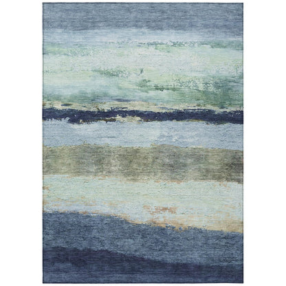 Machine Washable Indoor/Outdoor Chantille ACN2169 Denim 3' x 5' Rug