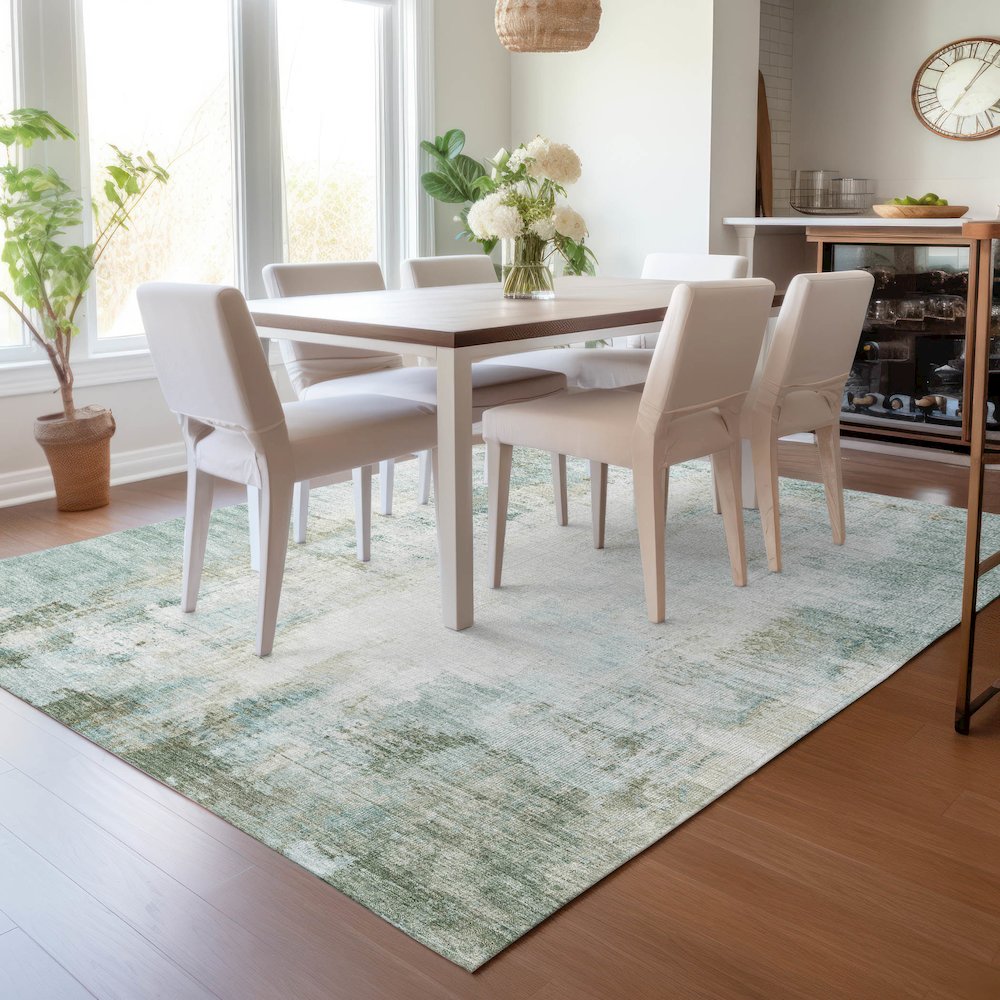 Machine Washable Indoor/Outdoor Chantille ACN2171 Sage 3' x 5' Rug