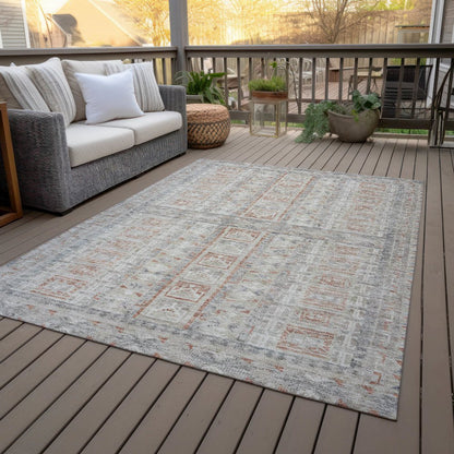 Machine Washable Indoor/Outdoor Chantille ACN2173 Beige 3' x 5' Rug